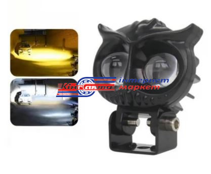 Фара діодна 12-50V 16W 3570-2smd 2COLOR  70*70*36мм IP67 GS