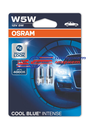 Автолампа Osram W5W Cool Blue Intense 12V 5W 2825HCBI-02B (2 шт.)