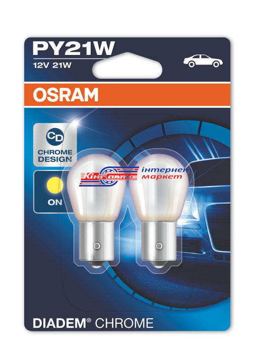 Автолампа Osram PY21W Diadem Chrome 12V 21W 7507DC-02B (2 шт.)
