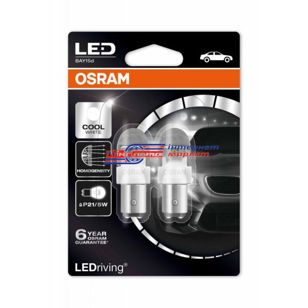 Автолампа Osram P21/5W LEDriving Premium 12V 2,0W 557CW-02B (2 шт.)