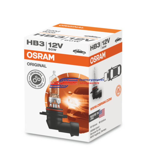 Автолампа Osram HB3 Original 12V 60W 9005 (1 шт.)
