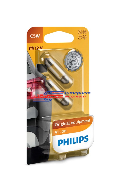 Автолампа Philips С5W Vision 12V 5W 12844B2 (2 шт.)