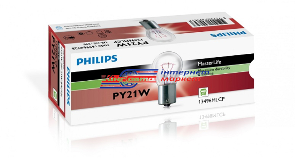 Автолампа Philips PY21W MasterLife 24V 21W 13496MLCP (1 шт.)