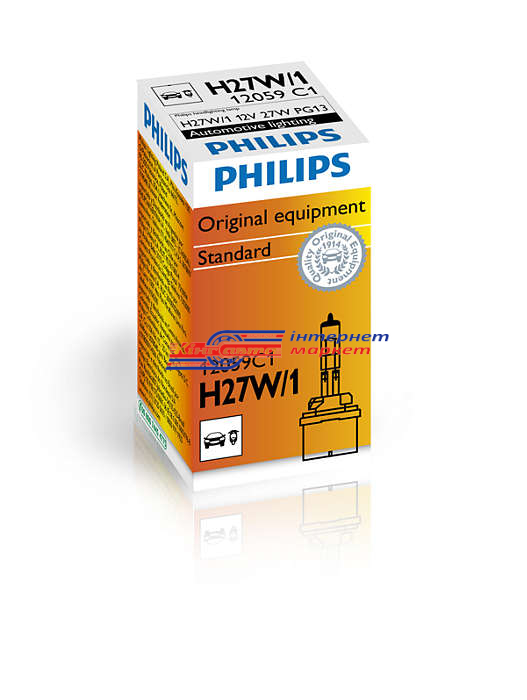 Автолампа Philips H27W/1 Standard 12V 27W 12059C1 (1 шт.)