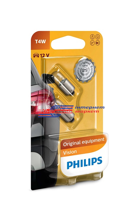 Автолампа Philips T4 Standard 12V 4W 12929CP (1 шт.)