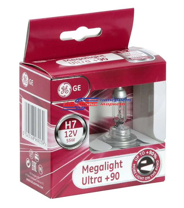 Автолампа General Electric H7+W5W Megalight Ultra+90 12V\55W (99628-HCB, к-т.)