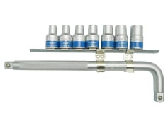 Набори головок Набір головок торцевих Е-тип 8 пр. 1/2" King Roy (30158-TB) з воротком