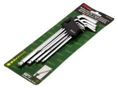 Набір ключів кутових, Torx, Hex Набір ключів кутових Hex KING STD 9 пр. (подовжені) (з кулькою)