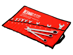 Набір ключів гайкових Набір ключів ріжково-накидних із трищіткою 12 пр. (8-24мм) King STD