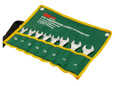 Набір ключів гайкових Набір ключів ріжково-накидних, короткі 8 пр. (10-19мм) King STD