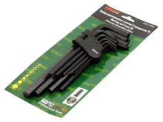 Набір ключів кутових, Torx, Hex Набір ключів кутових подовжених HEX 9 пр., 3-14 мм, King STD (KSH-149XL)