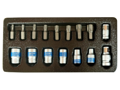 Набори головок із насадками Набір головок з бітами E-тип Torx 16 пр. 3/8", King Roy (31566)