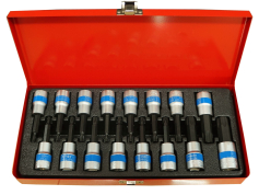 Набори головок із насадками Набір головок торцевих з бітами комбінованими 16 пр. 1/2", King Roy (016MSA)