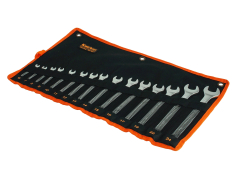 Набір ключів гайкових Набір ключів ріжково-накидних, чохол 15 пр. (6-24мм) King Roy