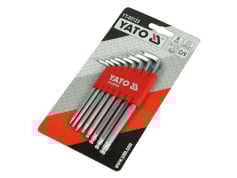 Набір ключів кутових, Torx, Hex Набір ключів Г-подібних YATO Т9-Т40, з кульовим наконечником, Cr-V, 8 шт