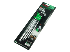 Набір ключів кутових, Torx, Hex Набір Г-обр.шестігр. 1,5-10мм 9од. супердовгих з кулею