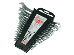 Набір ключів гайкових Набір ключів ріжково-накидних на полотні 15од. (6-22мм) Intertool HT-1204