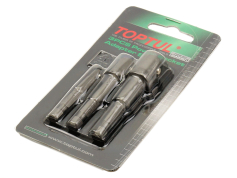 Подовжувачі, перехідники, кардани Набір перехідників 1/4" під шуруповерт 3од. (1/4", 3/8 ", 1/2") TOPTUL GAAR0301