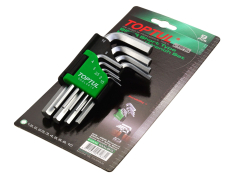 Набір ключів кутових, Torx, Hex Набір ключів кутових Hex TOPTUL 9 пр.