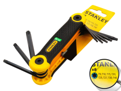 Набір ключів кутових, Torx, Hex Набір ключів кутових Torx. STANLEY 8 пр. (складаний)