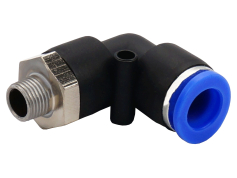 Аксесуари З'єднання цангові для поліуретанових шлангів PU/PR (Г-обр.,Шланг - наружн. різьба) 10ммX1/8"