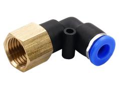 Аксесуари З'єднання цангові для поліуретанових шлангів PU/PR (Г-обр.,Шланг - внутр. різьба) 12ммX1/4"