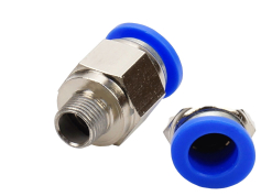 Аксесуари З'єднання цангові для поліуретанових шлангів PU/PR (пряме,шланг - наружн. різьба) 8ммX1/8"