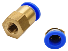 Аксесуари З'єднання цангові для поліуретанових шлангів PU/PR (пряме,шланг - внутр. різьба) 10ммX1/8"