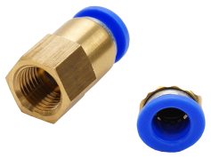 Аксесуари З'єднання цангові для поліуретанових шлангів PU/PR (пряме,шланг - внутр. різьба) 12ммX1/4"