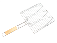 Товари для відпочинку Решітка-гриль для риби 28 х 28см з ручкою дерево,55см