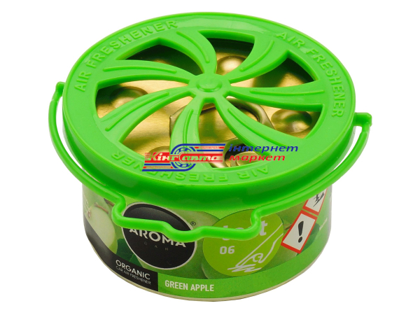 Ароматизатор гелевий AROMA Car Organic 40мл (Green Apple) консерва