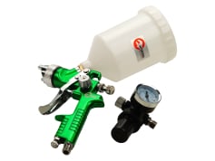 Краскопульти Пістолет фарбувальний пневматичний Intertool HVLP 1.3мм в/б пластик + редуктор