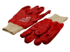 Зварювальне обладнання Рукавички масло-бензостійкі покриті ПВХ,Intertool червоні