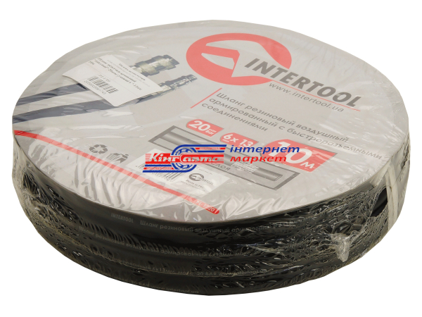 Шланг підкачки армований "Intertool" 20атм гумовий 6 * 13мм 10м
