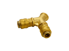 Аксесуари Швидкознімне латунне з'єднання пневматичне  YATO, 2-сторон. розгалуження Ø= 1/4" і внутр. Ø= 3/8"