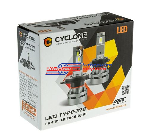 Автолампа світлодіодна Cyclone H4 CRType 27S 12V\35W (5000K,5100Lm.к-т)