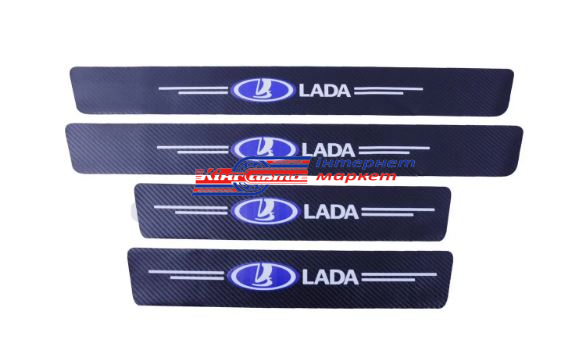 Захисна плівка на пороги Lada-Priora (карбонова стрічка) к-т 4шт