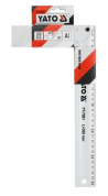 Вимірювальний інструмент Кутник з нержавіючої сталі YATO : 90°, двосторонній з метричними шкалами, 300 х 150 мм